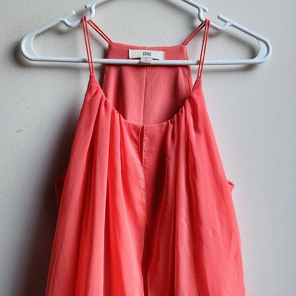 ISSI Hot Orange Flowy Halter Tank Top Size Large - Picture 7 of 16